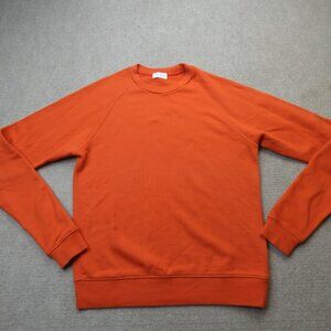 John Elliot Mens Sweater Medium Orange Solid Raglan Made in USA